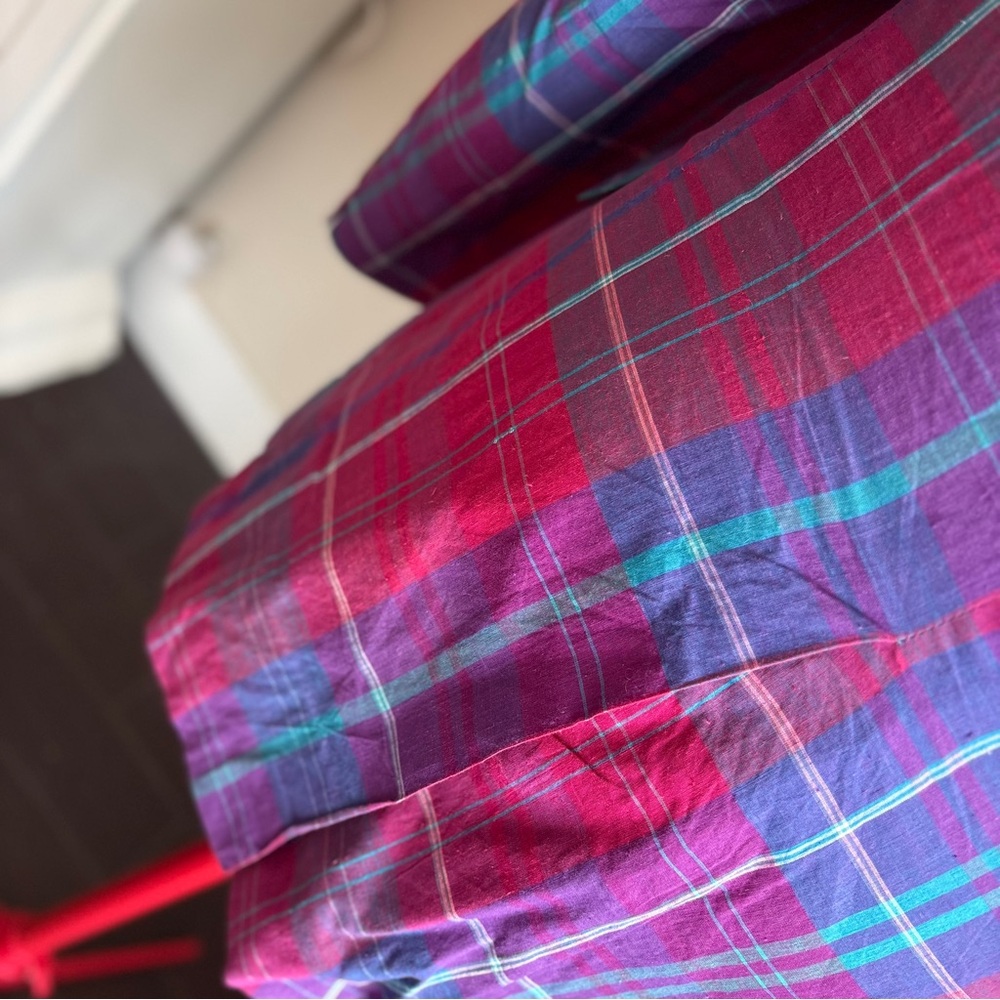 Vibrant Pink & Purple Plaid Men's Blazer - Picture 15 of 16